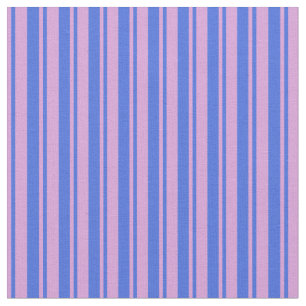 Royal Blue en Plum Striped Pattern Stof