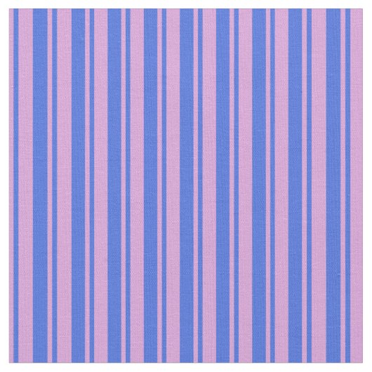 Royal Blue en Plum Striped Pattern Stof (Close Up)