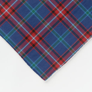 Royal Blue en Red Pset Glenn Tartan Fleece Deken