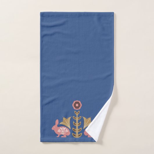 Royal Blue en Scandinavian Rabbit Bad Handdoek (Handdoek)