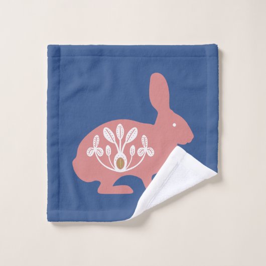 Royal Blue en Scandinavian Rabbit Bad Handdoek (Wasdoekje)