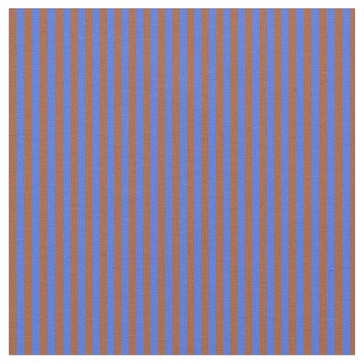 Royal Blue en Sienna Colored Lines Stof (Close Up)