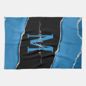 ROYAL BLUE EN SILVER AGATE THEEDOEK (Horizontaal)