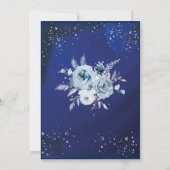 Royal Blue en Silver Bridal Shower Kaart (Achterkant)