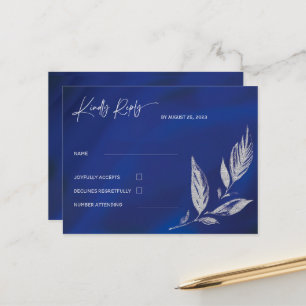 Royal Blue en Silver Briefkaart