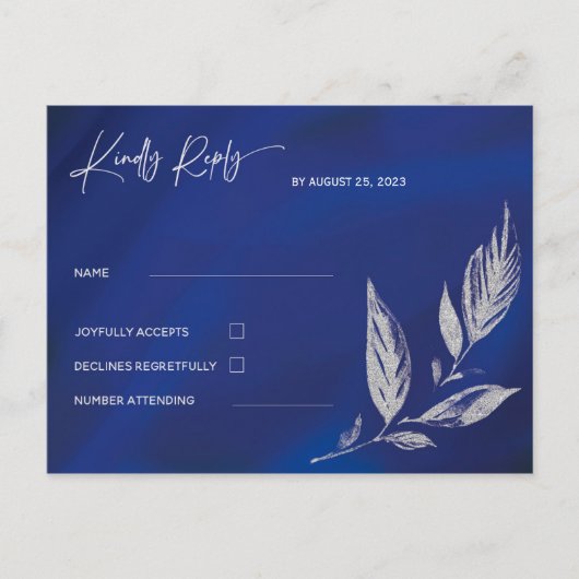 Royal Blue en Silver Briefkaart (Voorkant)