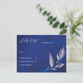 Royal Blue en Silver Briefkaart (Staand voorkant)