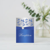 Royal Blue en Silver Enclosure Kaart (Staand voorkant)