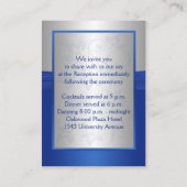 Royal Blue en Silver Enclosure Kaart (Achterkant)