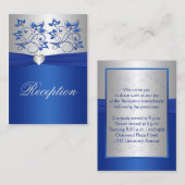 Royal Blue en Silver Enclosure Kaart (Voorkant / Achterkant)