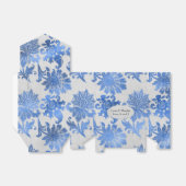 Royal Blue en Silver Floral Bedankdoosjes (Uitgevouwen)