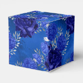 Royal Blue en Silver Floral Bedankdoosjes (Achterkant)