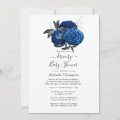 Royal Blue en Silver Floral Drive by Shower Kaart (Voorkant)
