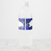 Royal Blue en Silver Floral Quinceanera Waterfles Etiket (Achterkant)