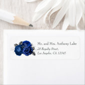 Royal Blue en Silver Floral Wedding Etiket (Insitu)