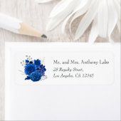 Royal Blue en Silver Floral Wedding Etiket (Insitu)