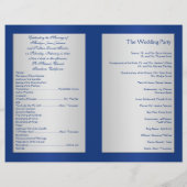 Royal Blue en Silver Floral Wedding Programme (Achterkant)