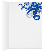 Royal Blue en Silver Flourish Hartelijk dank (Binnen (Rechts))