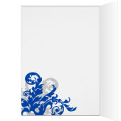Royal Blue en Silver Flourish Hartelijk dank (Binnen (Links))