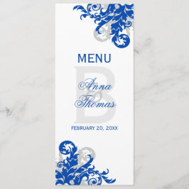 Royal Blue en Silver Flourish Menu