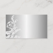 Royal Blue en Silver Flourish Plaatskaartje (Achterkant)