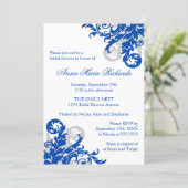 Royal Blue en Silver Flourish Vrijgezellenfeest Kaart (Staand voorkant)
