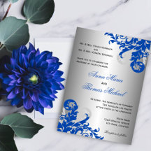 Royal Blue en Silver Flourish Wedding
