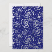 Royal Blue en Silver Foil Bloemen met Roos Kaart (Achterkant)
