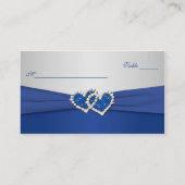 Royal Blue en Silver Joined Hearts Plaatskaarten Plaatskaartje (Achterkant)