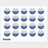 Royal Blue en Silver Joined Hearts Sticker (Vel)