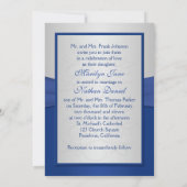 Royal Blue en Silver Joined Hearts uitnodiging (Achterkant)