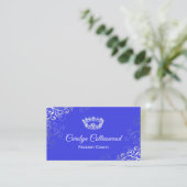 Royal Blue en Silver Pageant Coach Visitekaartje (Staand voorkant)
