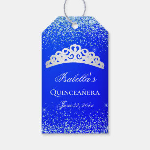 Royal Blue en Silver Quinceanera Cadeaulabel