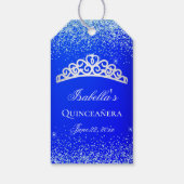 Royal Blue en Silver Quinceanera Cadeaulabel (Achterkant)