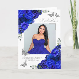 Royal Blue en Silver Quinceanera Tiara Butterflies Programma