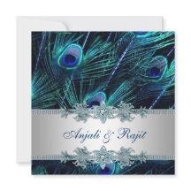 Royal Blue en Silver Royal Blue Peacock Wedding