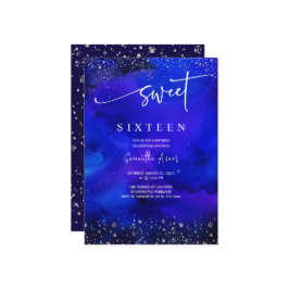 Royal Blue en Silver Sweet 16 decorations Kaart
