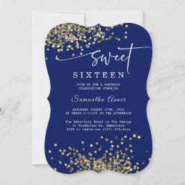 Royal Blue en Silver Sweet Sixteen Kaart