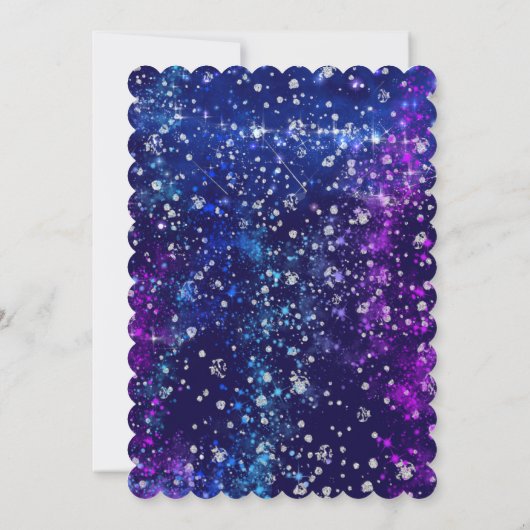 Royal Blue en Silver voor Masquerade Party Kaart (Achterkant)