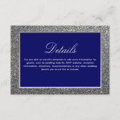 Royal Blue en Silver Wedding Details Informatiekaartje (Voorkant)