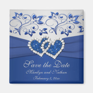 Royal Blue en Silver Wedding Favor Magnet
