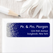 Royal Blue en Sliver Glitter Etiket (Insitu)