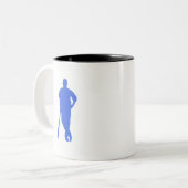 Royal Blue en White Baseball Tweekleurige Koffiemok (Voorkant links)