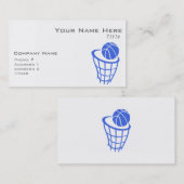 Royal Blue en White Basketball Visitekaartje (Voorkant / Achterkant)