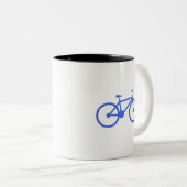 Royal Blue en White Bicycle Tweekleurige Koffiemok (Voorkant rechts)