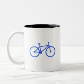 Royal Blue en White Bicycle Tweekleurige Koffiemok (Links)