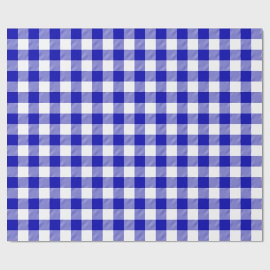 Royal Blue en White Check Pset |Groot patroon| Cadeaupapier (Vlak)
