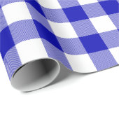 Royal Blue en White Check Pset |Groot patroon| Cadeaupapier (Rol Hoek)