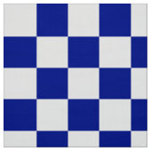 Royal Blue en White Checkerboard Pattern Fabric Stof (Swatch)