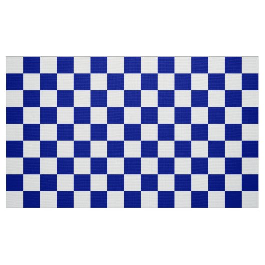 Royal Blue en White Checkerboard Pattern Fabric Stof (Fat Quarter)